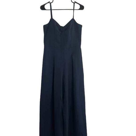 Eliza J Navy Blue Sleeveless One Piece Lined Pants Romper Women Sz 10 - Picture 1 of 12